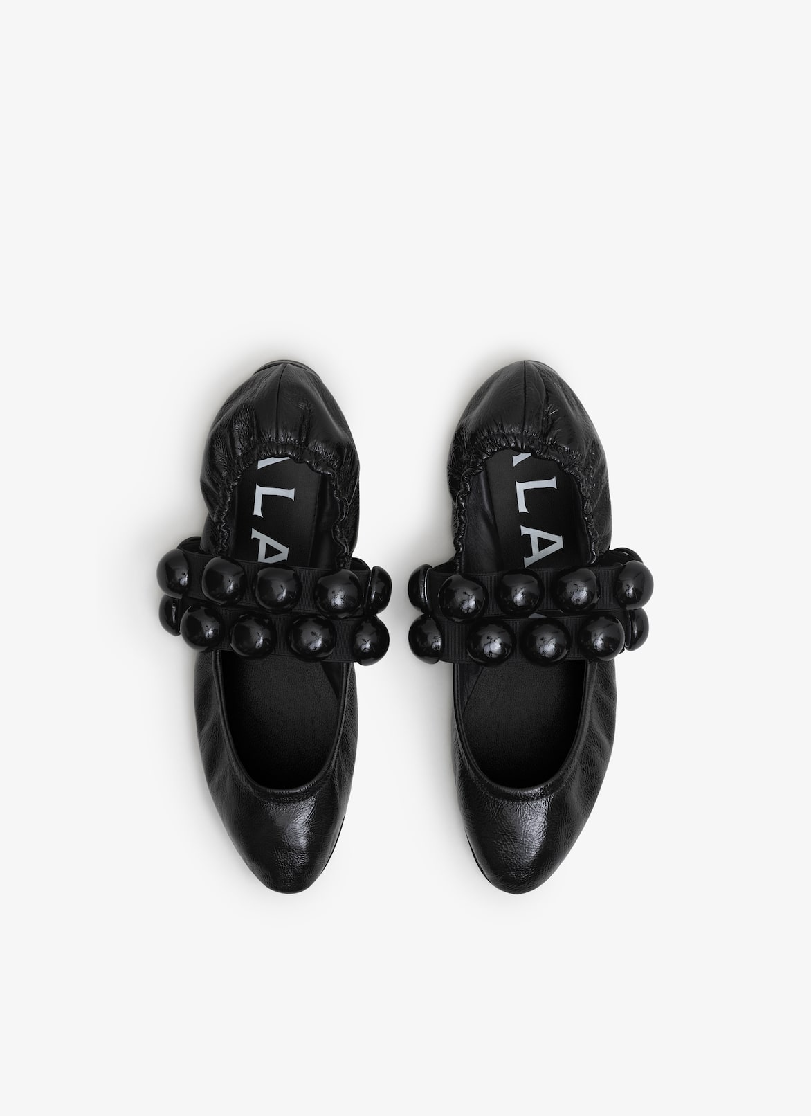 SPHERE BALLET FLATS IN PATENT LEATHER ALAÏA BLACK SPHERE BALLET FLATS IN PATENT LEATHER